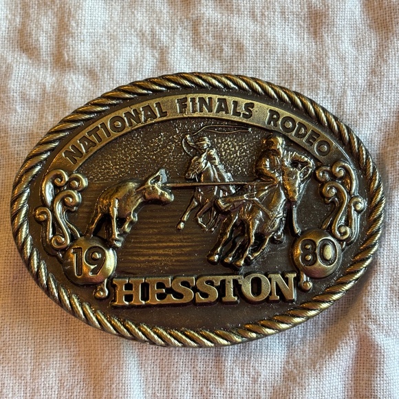 Hesston 1980 Bronze Adult National Finals Rodeo Commemorative Series Bel… - Picture 1 of 8